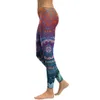 Spring Fading royal blue tight Mandala leggings Skinny girls gym running pants factory sales Free drop shipping