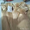 Straight Wave 100% Virgin Human Hair Bulk for Braiding Blonde Color 613# 400Gr Lot, Free DHL