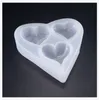 Moule en Silicone coeur 3D 3 Surface de coupe de cavité en forme de coeur moule en Silicone fabrication de bijoux moules en résine époxy