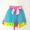 Dzieci Rainbow Tutu Spódnica Dziewczyny Suknia Balowa Kolorowa Dance Wear Dress Balet Pettiskirt Dzieci Performance Odzież