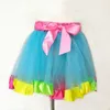 Kids Rainbow TUTU Skirt Girls Ball Gown Colorful Dance Wear Dress Ballet Pettiskirt Children performance Party Clothing