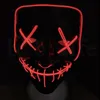 10 kolorów LED świecące maski Halloween Party Light Up Cosplay Świecące w ciemnej maski horror świecące maskę kka7536