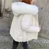 Kürk Yaka Kapşonlu Kısa Kadın Kirpi Ceket 2019 Yeni Moda İpli Gevşek Kış Parka Mujer Bayanlar Rahat Kabarcık Coat