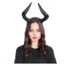 Juldekorationer Simulering Black Ox Horn pannband Devil Horns Cosplay Style Hair Hoop For Halloween Party Band Accessories1