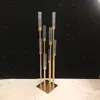 810 Heads Candle Houders Achtergronden Road Lead Props Table CenterPiece Gold Metal Stand Pillar Candlestick voor Bruiloft Candelabra Zza1366A