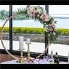 Cirkel Ronde Bloem Stand Goud Metalen Bloemen Vaas Rack Decoratieve Bloemstukken Houder Bruiloft Decoratie Tafel Centerpiece