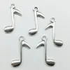 100pcs/Lot Music Note Alloy Charms Pendant Retro Jewelry DIY Keychain Ancient Silver Pendant For Bracelet Earrings Necklace 24*15mm