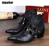 Western Cowboy Boots Men Black High Top Genuine Leather Men Boots Botas Hombre Botas Militares, Big Size US6-12, EUR38-46