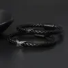 Bracelets en cuir véritable pour hommes et femmes, 10 pièces, vente en gros, noir Cz Infinity, bijoux en acier inoxydable pour amoureux