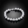 brand new 10m Buddha beads bracelet - solid 925 silver charm bracelet 20 5x1 0cm DFMWB136 women's sterling silver plated jewe251C