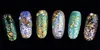 Nail Art Glitter Dekoracje Rhinestone 12 Kolor Zestaw Profesjonalna ryba Wagi Nails Naklejki Kalarski Zestaw DIY Narzędzia