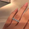 2019 INS Verkauf Luxus Schmuck Echt 925 Sterling Silber Pflastern Weißen Saphir CZ Diamant Edelsteine Versprechen Frauen Hochzeit Engagemen277f