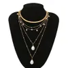 Bohème Multi Couche Imitation Perle Gland Collier Ras Du Cou Collier Déclaration Pendentif Collier pour Femmes Bijoux