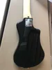 Custom 4 Strings Black Hofner Shorty Travel Bass Guitar Protable Mini Electric Bass Guitar With Cotton Gig Bag, Maple Neck, Black Pickguard