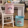 Shining Rainbow Laundry Basket Baby Kids Toys Storage Barrel Dirty Clothes Storage Bucket Laundry Basket Toys Organizer For Girl T200415