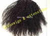 100 Ludzkich włosów Ponytail Łatwy Sznurek 4A Klips tekstury w Cilelu Afro Kinky Curly Ponytail Fluff Go Puffs 120g