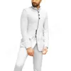 Date Single Breasted Groomsmen Mandarin Lapel Wedding Groom Tuxedos Hommes Costumes Mariage / Bal / Dîner Homme Blazer Veste Pantalon T45