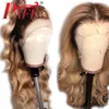 Paff Ombre 4T27Color 4 * 4 Silk Base Full Lace Wig Gluvlös Human Hair Remy Brazilian Body Wave Hair Silk Top Priplucked