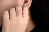 Nieuwe Exquisite Leuke Retro Drie-Layer Star Ring Vrouwelijke Open Ring Size Verstelbare Diamond Rose Gold en 925 Silver Ring Factory Direct