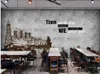 居間のヨーロッパとアメリカの壁紙の壁バーのコーヒーショップの背景の壁のためのモダンな壁紙