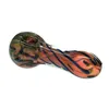 good quality Colored grain drawing Spoon pipe With Black Spiral Stripe tobacco hand pipe for dry smoking