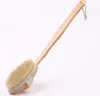 100pcs/lot Wooden Bath Brush Long Handle Reach Back Body Shower Bristle SPA Scrubber Bathroom