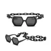 Super Cool White Oversized Sunglasses Men Hexagon Shaped Big Chain Sun Glasses Women Milan Fashion Show Eyewear 2020 Punk4790256