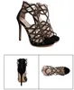 Sexig Rhinestone Hollow Out High Heels Gladiator Sandals Lyxiga Kvinnor Designer Skor Storlek 35 till 40