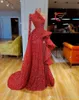 Fem stilar Underbara Långärmad Röd Mermaid Evening Klänningar Sequined Formal Evening Gowns Prom Klänning Ogstuff Robe de Soiree Abendkleider