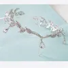 Mode strass zilveren vrouwen bruiloft bruids voorhoofd hoofd ketting hoofdtooi kristal hanger bruid tiara haar sieraden accessoire T190620