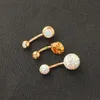 Rostfri magknapp ringer ombligo Piercings 14g Rose Gold Screw Navel Bar Piercing Nombril Sexig Women Body Jewelry