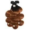 # 1B / 30 Ombre de corps vague malaisienne fermeture de haut en dentelle de cheveux 4x4 avec tissages moyen Auburn Ombre ondulé cheveux vierges 3Bundles et fermeture