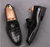 Luxe Oxford Designer Crocodile Motif Chaussures Formelles De Haute Qualité De Noce Brogue D'affaires En Cuir Mocassins