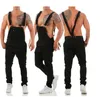 E-Baihui S-XXXL 2021 Oavsett män Stylist Personlighet Hole Denim Jumpsuits Street Fashion Men's Jeans Byxor Plus Storlek