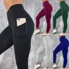 Kadınlar Legging ile Cep Egzersiz Yoga Fitness Skinny Tayt Gym Spor Stretch Fit Katı Koşu İnce Pantolon Legging LJJA2867