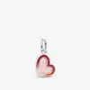 100% 925 Sterling Silver Asymmetrical Heart Dangle Charms Fit Original European Charm Bracelet Fashion Women Wedding Engagement Jewelry Accessories