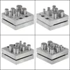 Freeshipping Round Disc Cutter 7 Punch Set Tool Gioielliere per gioielli con base quadrata per il taglio dei metalli