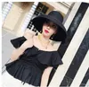 Audrey Hepburn Straw Hat Batık Modelleme Aracı Bell şekilli Big Brim Hat Vintage Yüksek Pretend Bility Turist Plaj Atmosferi290R1099632