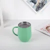 İle Renkli 12oz Paslanmaz Çelik Şarap Gözlük Tumbler Kapak ve Kulp ayaksız şarap kadehleri ​​Göbek Cup Coffee Mug