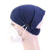 Gezichtsmasker Houder Hoofdbanden Met Button Effen Kleur Volwassen Mode Tulband Hoofd Wrap Haarband Dames Sport Elastische zweetband