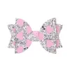 Sequins Bows girls barrettes love heart pattern Kids princess hair clip children birthday party hair accessory Bowknot hairpins Y2914