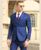 Tuxedos Royal Blue Groom Lapel Groomsman Wedding 3 Piece Suit Nouveau Mode Hommes Affaires Prom Jacket Blazer (Veste + Pantalon + Cravate + Gilet) 2296