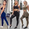 Kadınlar Ince Spor Suit Fitness Yoga Set Spor Sutyen Ve Pantolon Tayt Kolsuz Egzersiz Gömlek Kadınlar için Spor Eşofman Spor Giysiler