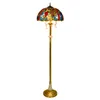 Clássico europeu Estilo Tiffany Stained Glass Floor Lamp Multiclor Flores Sombra Luz para sala de estar Home Decor Led Suporte Luzes TF037