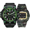 2020 Fashion Camo Military Men039s Watches Set Smael Double Army Waterproof Male Wristwatch 1545 1801 Gift Digital Kol Saati WA2984286