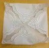 Hometextiles senhoras lenço branco suaves casamento Handkerchief 12PCS / lot 12x12" bordados bordas elegante laço de crochet para a noiva
