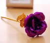 100 stks kransen bloemen Valentine E's Day 24K Gold Foil Plated Rose Creative Gifts duurt voor altijd voor Lover's Wedding Oranken