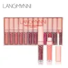 Langmanni Marka 12 Adet Dudaklar Makyaj Mat Sıvı Kalıcı Ruj Seti Nemlendirici Su Geçirmez Lipgloss Kitleri Makyaj Kozmetik