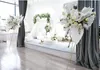 Wedding Aisle Backdrops Centerpieces Road Lead Store Sklep Otwarcie Kwiat Kosz Kosz Kwiat Wazon Iron Art Gold Tripod Metal Flower Stand