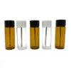 65mm Clear/Brown Glass Wax oil Storage Vial Spice Pill Box Snuff Snorter Herb Tobacco Bottle Smoking Accessories Tool